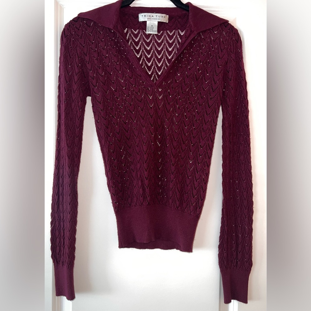 TRINA TIURK Las Angeles Knit Blouse Sz.M